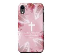 God Is Within Her She Will Not Fall Psalms 46:5 Lily Floral Case for iPhone XR