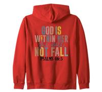 God Is Within Her She Will Not Fall Psalms Zip Hoodie