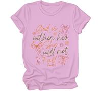 God is Within Her She Will Not Fall Shirt, God is Within Her She Will Not Fall Shirts Women Man Pink