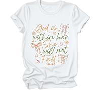 God is Within Her She Will Not Fall Shirt, God is Within Her She Will Not Fall Shirts Women Man White