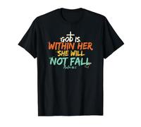 God is Within Her She Will Not Fall Value Graphic T-Shirt, Men, Black, M