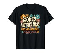 God is Within Her She Will Not Fall Value Graphic T-Shirt, Men, Black, M