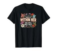 God is Within Her She Will Not Fall Value Graphic T-Shirt, Men, Black, S