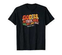 God is Within Her She Will Not Fall Value Graphic T-Shirt, Men, Black, XL