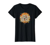 God is Within Her She Will Not Fall Value Graphic T-Shirt, Women, Black, M