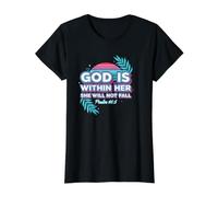 God is Within Her She Will Not Fall Value Graphic T-Shirt, Women, Black, M