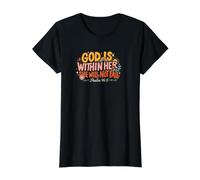 God is Within Her She Will Not Fall Value Graphic T-Shirt, Women, Black, S