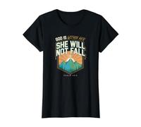 God is Within Her She Will Not Fall Value Graphic T-Shirt, Women, Black, S