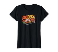 God is Within Her She Will Not Fall Value Graphic T-Shirt, Women, Black, S