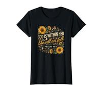 God is Within Her She Will Not Fall Value Graphic T-Shirt, Women, Black, S