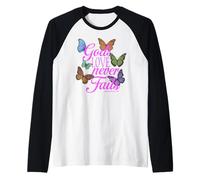 God is Within Her Woman Bible Verse Scripture Pray Butterfly Raglan Baseball Tee