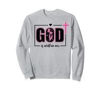 God is Within Me Will I Not Fall Pink Psalm 46:5 Bible Verse Sweatshirt