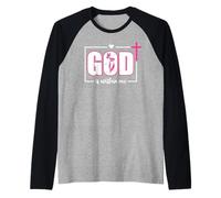 God is Within Me Will I Not Fall Psalm 46:5 Bible Verse Pink Raglan Baseball Tee