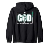 God is Within Me Will I Not Fall Psalm 46:5 Teal Bible Verse Zip Hoodie