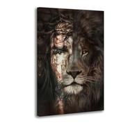 God Jesus And Lion Animal Poster Decorative Painting Canvas Wall Posters And Art Picture Print Modern Family Bedroom Decor Posters 12x18inch(30x45cm)