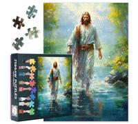 God Jesus Puzzles for Adults 1000 Pieces, Jesus Walks on Water Jigsaw Puzzles, Religious Belief Adult Puzzle for Adults, Educational Fun Games or Toys for Elders Friends 20X27 INCH