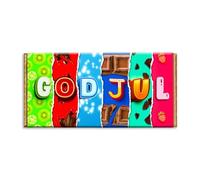 GOD JUL Merry Christmas Xmas Norwegian Chocolate Bar Wrapper Novelty Gift Present (Without Chocolate Bar)