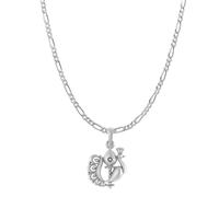 God Kartikeya Pure Silver 92.5% purity Chain pendant by Murugan Pendant (Pendant with Figaro Chain-18 inches) Sliver -Clevio978-1