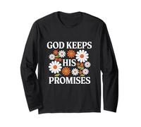 God Keeps His Promises Christian Faith Scripture Floral Long Sleeve T-Shirt