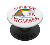 God Keeps His Promises Cute Religious Noahs Ark PopSockets Adhesive PopGrip