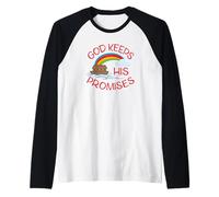God Keeps His Promises Cute Religious Noahs Ark Raglan Baseball Tee