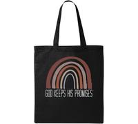 God Keeps His Promises Natural Ecological Cotton Tote Bag Black