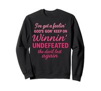 God Keeps Winnin Undefeated Christian Faith Design Sweatshirt