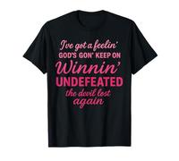 God Keeps Winnin Undefeated Christian Faith Design T-Shirt