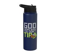 God Knows When You Dont Tip Waiter Bartender Bartending Stainless Steel Insulated Water Bottle