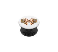 God Leopard Print Bow Trendy Faith Design PopSockets Adhesive PopGrip