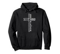 God Loved The World Bible Verse Jesus Face Cross Graphic Pullover Hoodie