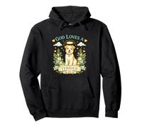 God Loves a Terrier Cute Dog Angel Floral Pullover Hoodie