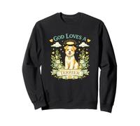 God Loves a Terrier Cute Dog Angel Floral Sweatshirt