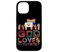 God Loves Everybody Gay Christian Rainbow Meme Case for iPhone 14