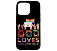 God Loves Everybody Gay Christian Rainbow Meme Case for iPhone 15 Pro Max