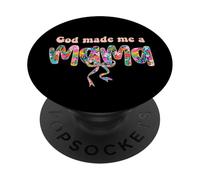 God Loves Me Made Me A Mama Christian Mama Mother's Day Mama PopSockets Adhesive PopGrip