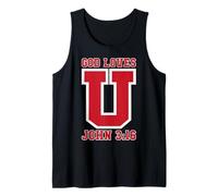 God Loves U John 3:16 Jesus Lover Of My Soul Hex Pattern Tank Top