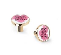 God Loves You Christian Cabinet Knobs and Wall Hooks, 6 Pack Modern Drawer Pulls with Golden-Style Base, Solid Zinc Alloy Handles for Kitchen, Bathroom, Dresser