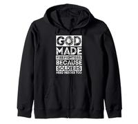 GOD MADE FIREFIGHTERS BECAUSE SOLDIERS NEED HEROES TOO Zip Hoodie