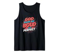 God Made Me Bold Not Perfect Funny Christian Religious Tank Top