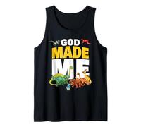 GOD Made Me - Christian Faith Kids Dinosaur Creation Tank Top