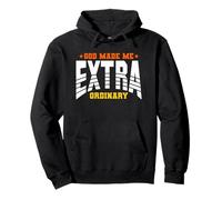 God Made Me Extraordinary - Arched Varsity - Funny Sarcastic Pullover Hoodie