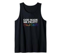 God Made Me Fruity Funny Bisexual Meme Gay Pride Parade Joke Tank Top