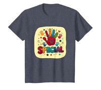 God Made Me Special Christians for Kids Colorful Handprint T-Shirt, Kids, Heather Blue, 6 Years