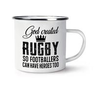 God Made Rugby So Footballers Can Have Heroes Too Enamel Mug Cup