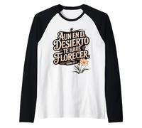 God Makes You Bloom - Isaiah 35:1 Spanish Scripture Raglan Baseball Tee