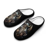 God Odin Cotton Women's Slip-on Slippers Winter Warm House Shoes with Rubber Sole for Home Office Hotel
