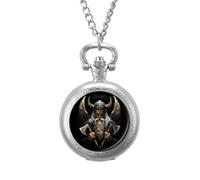 God Odin Men's Pocket & Fob Watches Silent Ticking Quartz Alloy Chain Watch for Daily Use Silver-Style