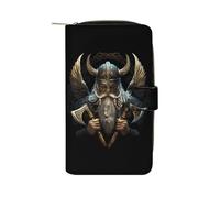 God Odin Women's Leather Wallets Compact Long Clutch Purse for Work Travel Daily Use