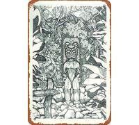 God Of War: Kukailimoku Funny Metal Novelty Tin Sign Metal Retro Wall Decor for Home,Street,Bars,Restaurants,Cafes,Store Sign Gift 12 X 8 INCH Metal Sign